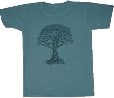 Celtic Tree Shirt New Age Pigment Dyed Distressed Tee Shirt