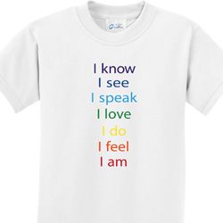 Chakra Words Kids Yoga Shirts