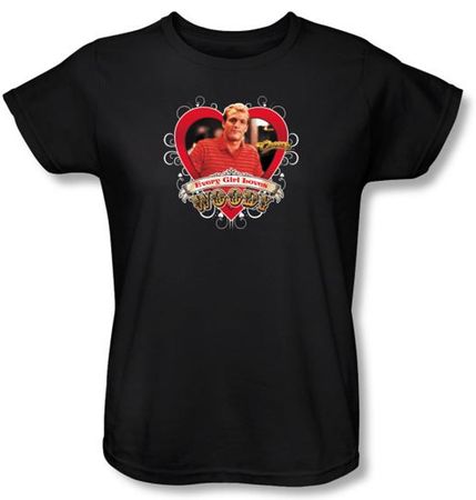 Cheers Ladies Shirt Every Girl Loves Woody Black T-Shirt