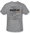 Cheers Norm T-shirt - Normisms Adult Silver Tee Shirt