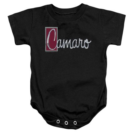 Chevy Baby Romper Camaro Chrome Script Black Infant Babies Creeper