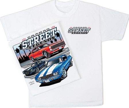 Chevy Camaro T-Shirt - Street Legends Classic Car Adult White Tee