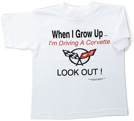 Chevy Corvette Kids Tee Shirt - Grow Up Corvette