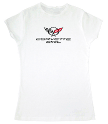 Chevy Corvette Ladies T-Shirt - Babydoll White Tee