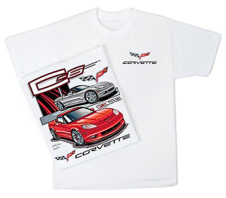 Chevy Corvette T-Shirt - C6 Hotrod Classic Car Adult White Tee
