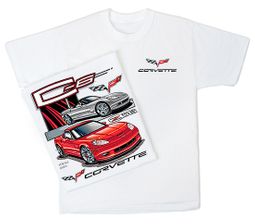 Chevy Corvette T-Shirt - C6 Hotrod Classic Car Adult White Tee