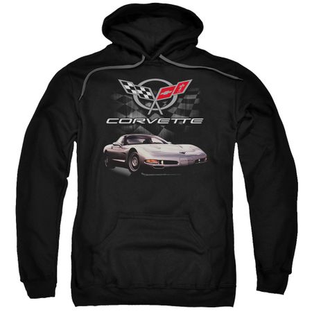 Chevy Hoodie Corvette Checkered Past Black Sweatshirt Hoody