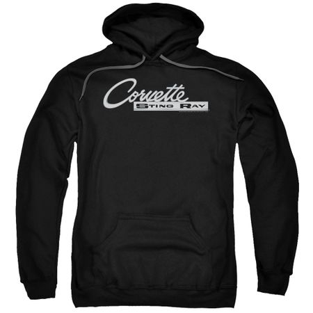 Chevy Hoodie Corvette Sting Ray Chrome Logo Black Sweatshirt Hoody