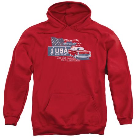 Chevy Hoodie See The USA Chevrolet Red Sweatshirt Hoody