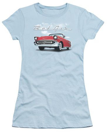 Chevy Juniors Shirt Bel Air Clouds Light Blue T-Shirt