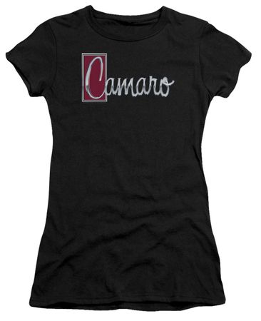 Chevy Juniors Shirt Camaro Chrome Script Black T-Shirt