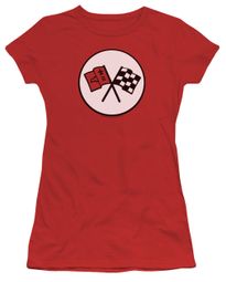 Chevy Juniors Shirt Chevrolet 2nd Gen Vette Logo Red T-Shirt