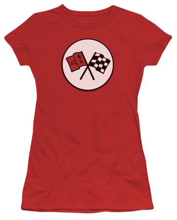 Chevy Juniors Shirt Chevrolet 2nd Gen Vette Logo Red T-Shirt