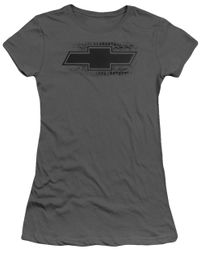 Chevy Juniors Shirt Chevrolet Bowtie Tire Tread Charcoal T-Shirt