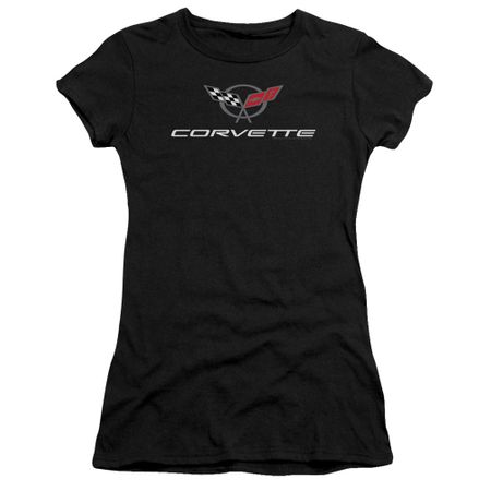 Chevy Juniors Shirt Corvette Emblem Black T-Shirt