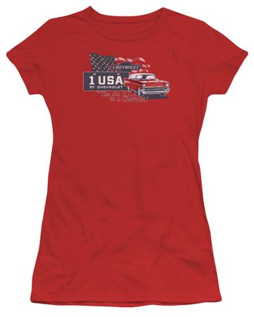 Chevy Juniors Shirt See The USA Chevrolet Red T-Shirt