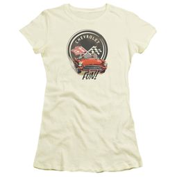 Chevy Juniors Shirt Vette Fun Cream T-Shirt
