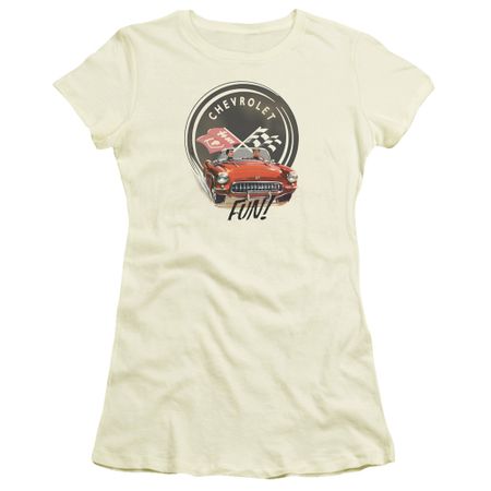 Chevy Juniors Shirt Vette Fun Cream T-Shirt