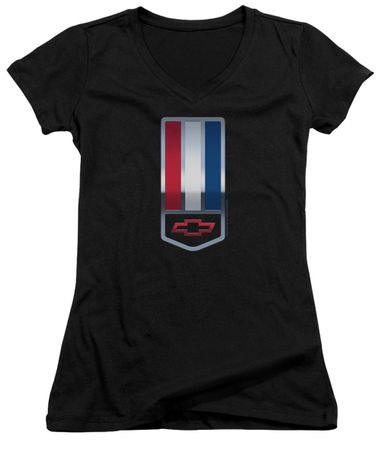 Chevy Juniors V Neck Shirt 1998 Camaro Nameplate Black T-Shirt