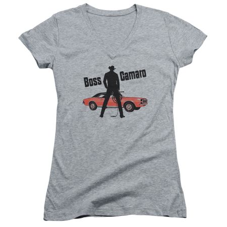 Chevy Juniors V Neck Shirt Boss Sports Grey T-Shirt
