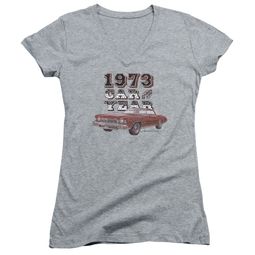 Chevy Juniors V Neck Shirt Car Of The Year Sports Grey T-Shirt