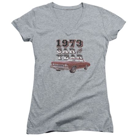 Chevy Juniors V Neck Shirt Car Of The Year Sports Grey T-Shirt