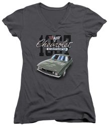 Chevy Juniors V Neck Shirt Chevrolet 1967 Classic Camaro Charcoal T-Shirt