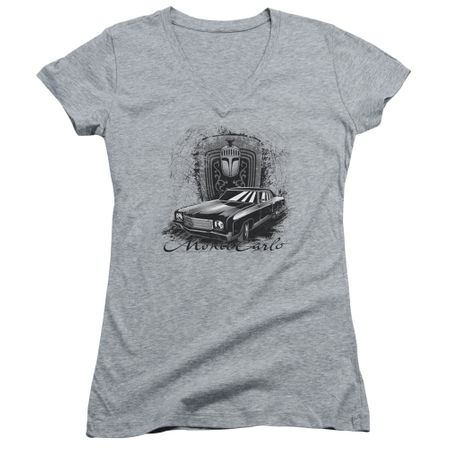 Chevy Juniors V Neck Shirt Monte Carlo Sports Grey T-Shirt