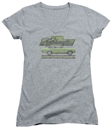 Chevy Juniors V Neck Shirt Vega Car Of The Year 71 Athletic Heather T-Shirt