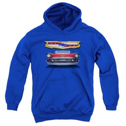 Chevy Kids Hoodie 1957 Bel Air Grille Royal Blue Youth Hoody