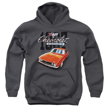 Chevy Kids Hoodie Chevrolet 1967 Red Classic Camaro Charcoal Youth Hoody