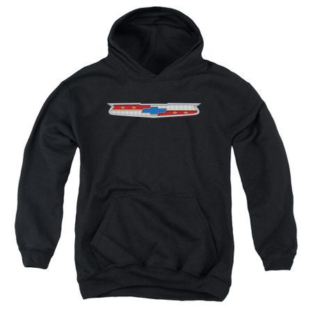 Chevy Kids Hoodie Chevrolet 56 Bel Air Emblem Black Youth Hoody