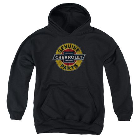 Chevy Kids Hoodie Genuine Parts Distressed Sign Black Youth Hoody