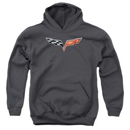 Chevy Kids Hoodie Vette Logo Charcoal Youth Hoody