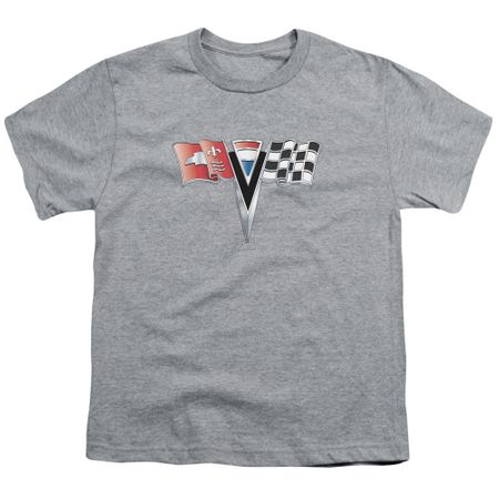 Chevy Kids Shirt 2ND Gen Vette Nose Emblem Athletic Heather T-Shirt