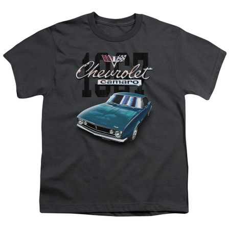 Chevy Kids Shirt Blue Classic Camaro Charcoal T-Shirt
