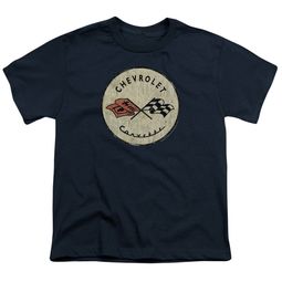 Chevy Kids Shirt Corvette Old Vette Logo Navy Blue T-Shirt