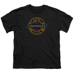Chevy Kids Shirt Genuine Parts Distressed Sign Black T-Shirt