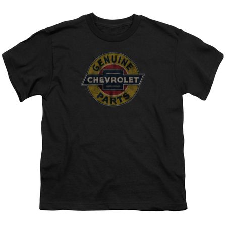 Chevy Kids Shirt Genuine Parts Distressed Sign Black T-Shirt