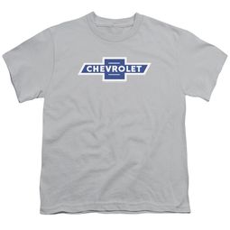 Chevy Kids Shirt Vintage White Border Bowtie Silver T-Shirt