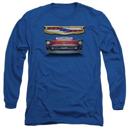 Chevy Long Sleeve Shirt 1957 Bel Air Grille Royal Blue Tee T-Shirt