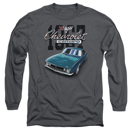 Chevy Long Sleeve Shirt Blue Classic Camaro Charcoal Tee T-Shirt
