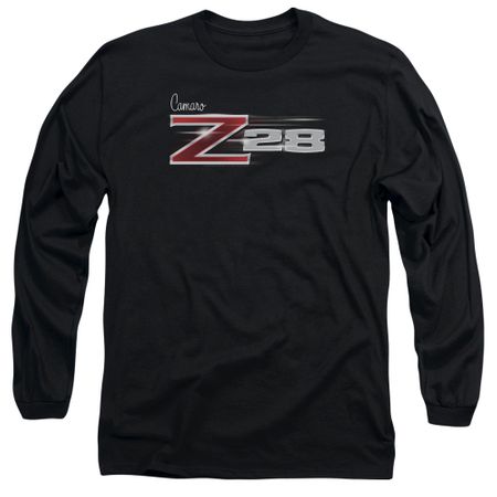 Chevy Long Sleeve Shirt Camaro Z28 Logo Black Tee T-Shirt