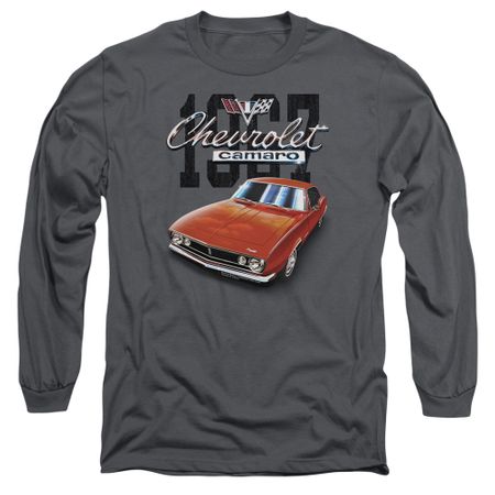 Chevy Long Sleeve Shirt Chevrolet 1967 Red Classic Camaro Charcoal Tee T-Shirt