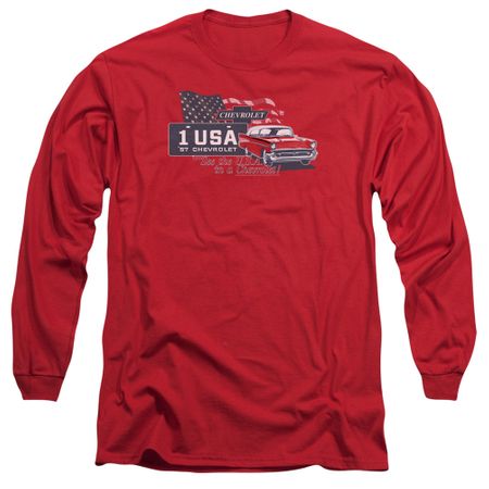 Chevy Long Sleeve Shirt See The USA Chevrolet Red Tee T-Shirt