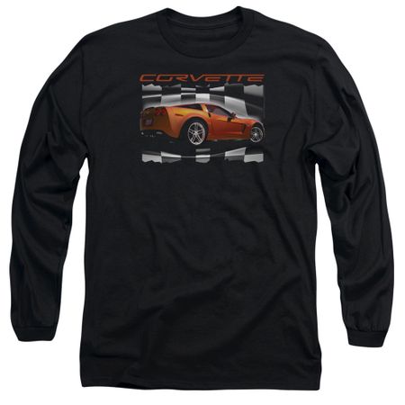 Chevy Long Sleeve Shirt ZO6 checkered Black Tee T-Shirt