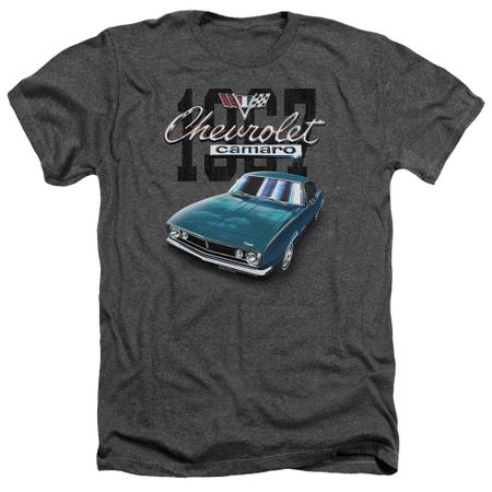 Chevy Shirt Blue Classic Camaro Heather Charcoal T-Shirt