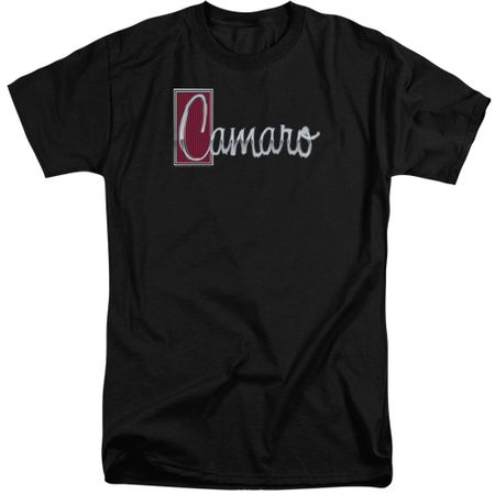 Chevy Shirt Camaro Chrome Script Tall Black T-Shirt
