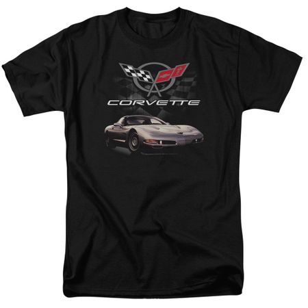 Chevy Shirt Corvette Checkered Past Black T-Shirt