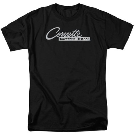 Chevy Shirt Corvette Sting Ray Chrome Logo Black T-Shirt
